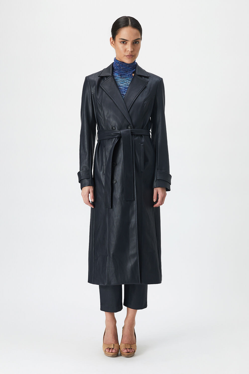 Bardot Vegan Leather Trench Coat in Black - Size M