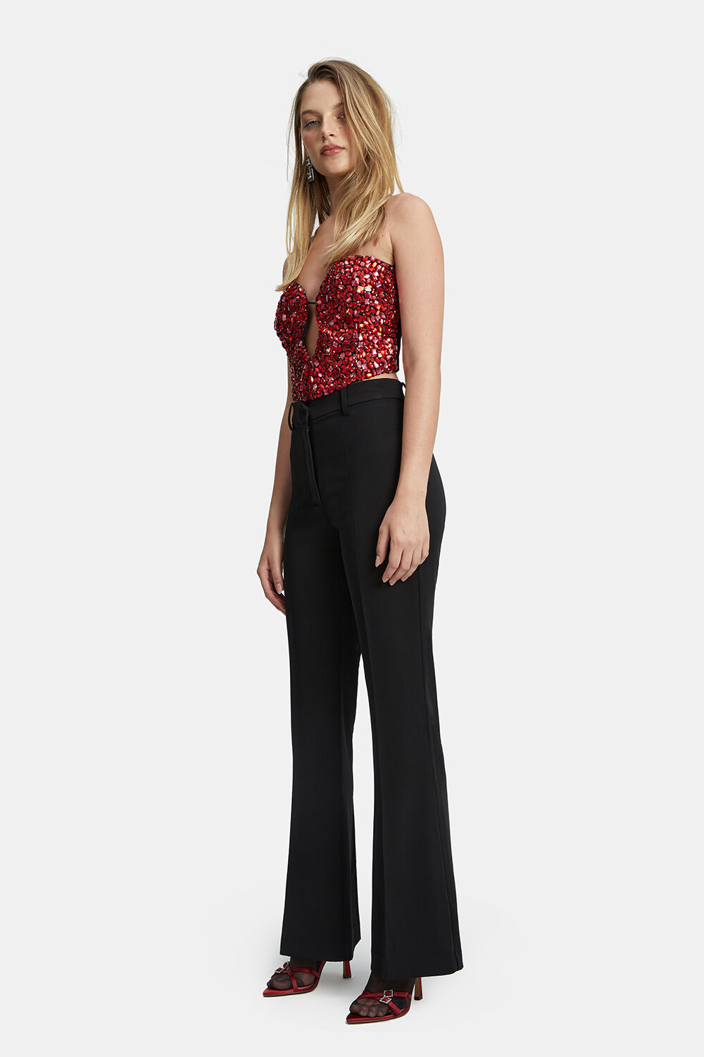 HALIFAX SLIM FLARE PANT IN BLACK