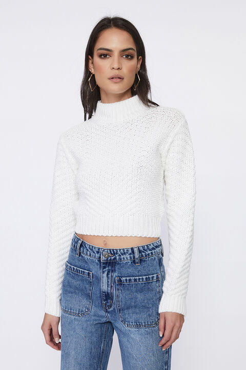 Laia Knit Top in Ivory | Bardot