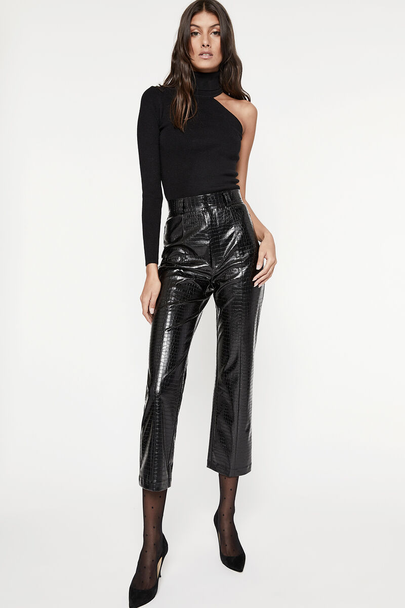 Evita Croc Leather Pants – StyleMissus